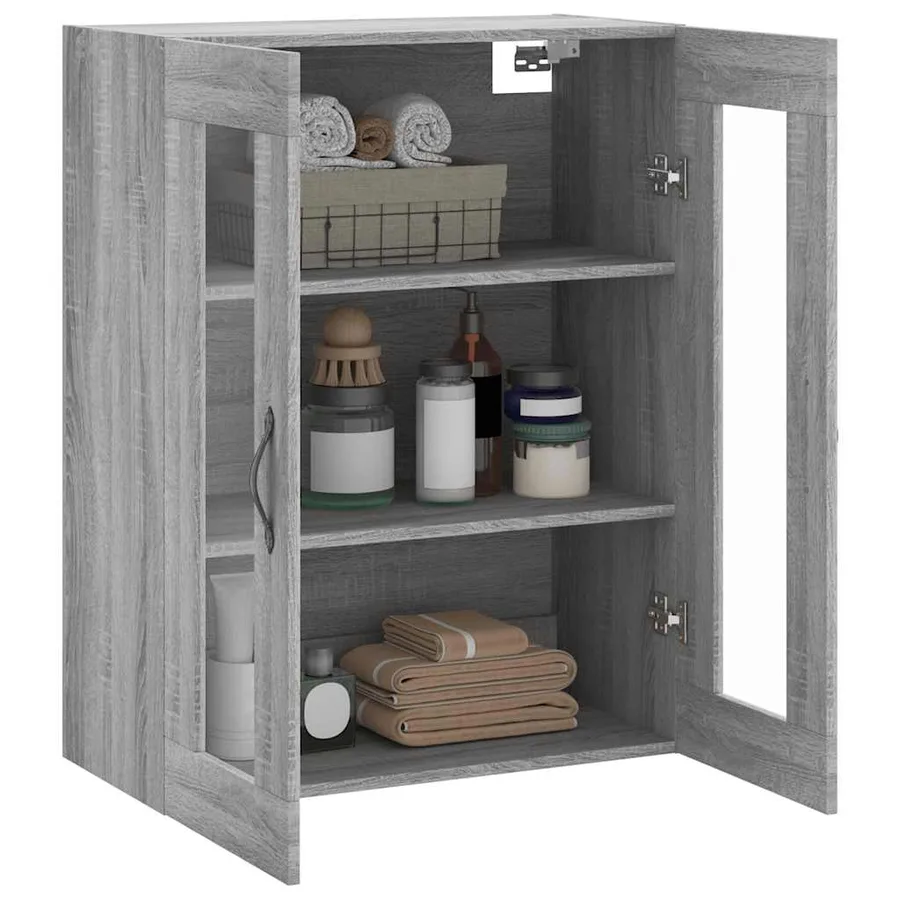 Armoire murale sonoma gris 69,5x34x90 cm bois d'ingénierie - 5