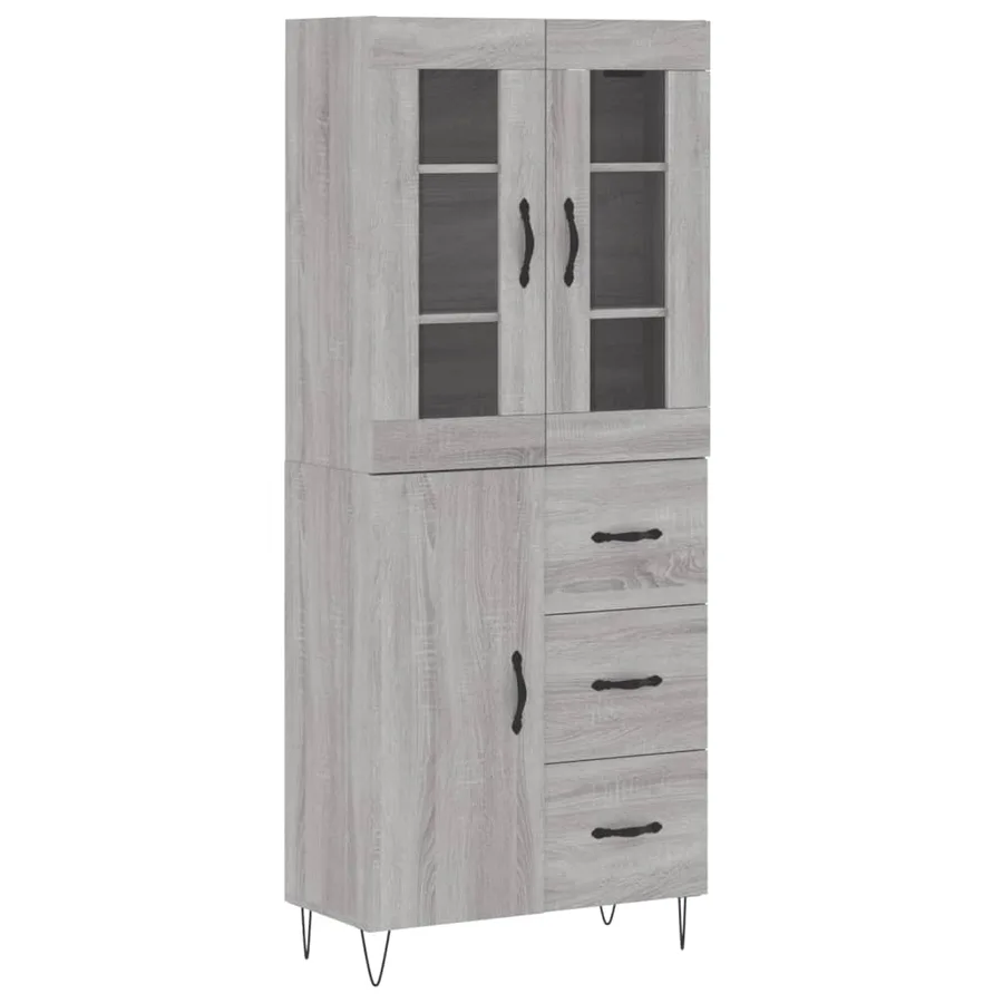 Buffet haut Sonoma gris 69,5x34x180 cm Bois d'ingénierie - 2