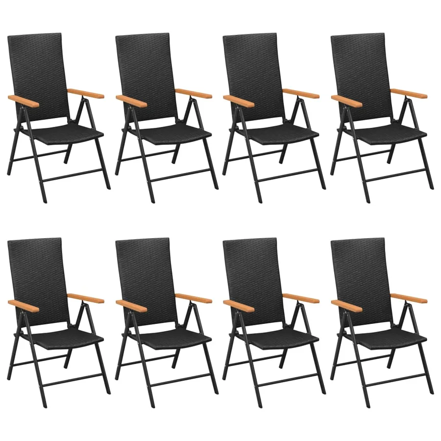 Ensemble à manger de jardin 9 pcs noir et marron - 3