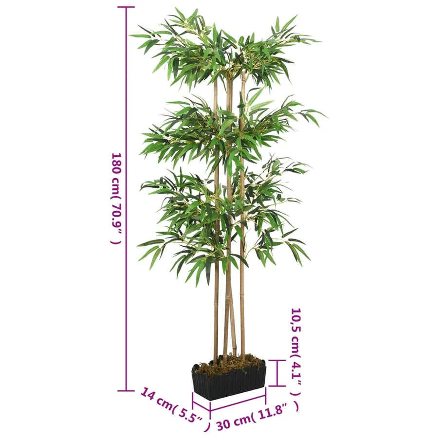 Bambou artificiel 1216 feuilles 180 cm vert - 5