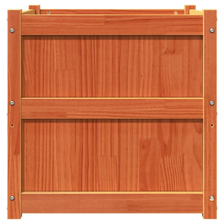 Jardinière cire marron 60x60x60 cm bois de pin massif - 5