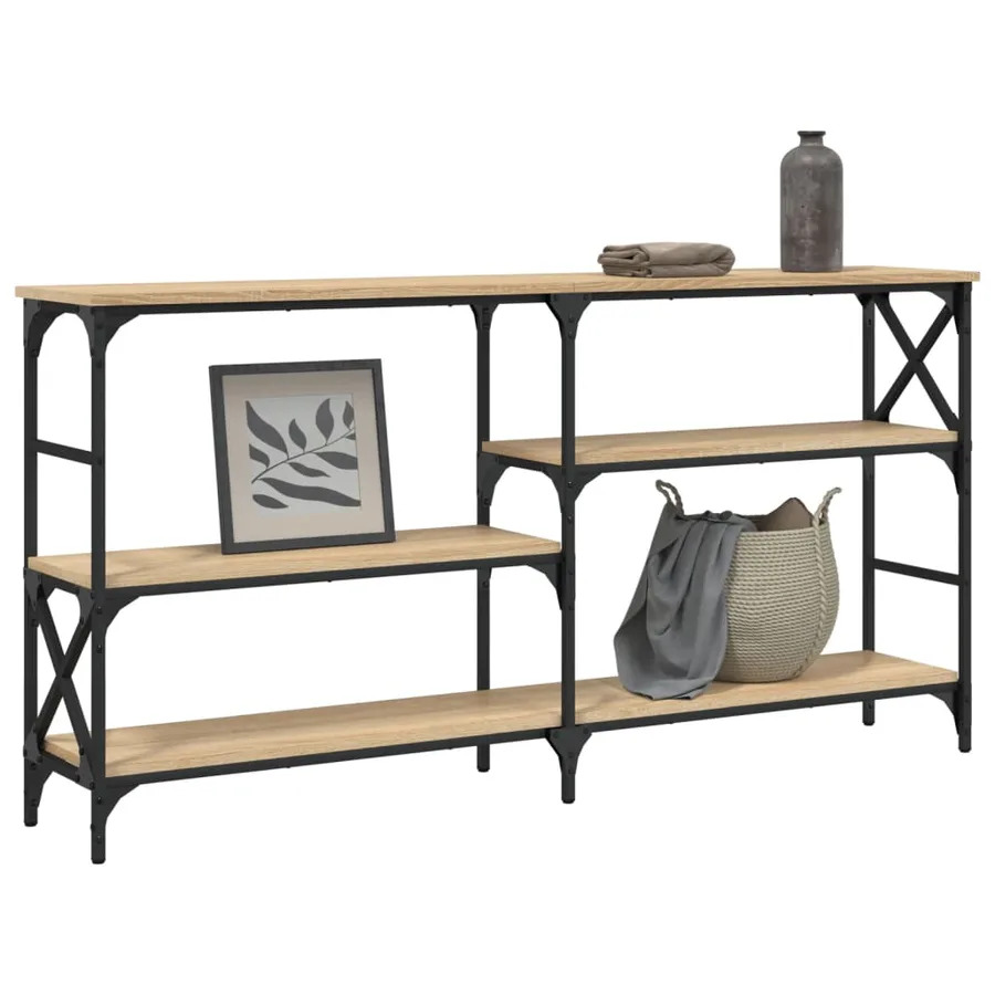 Table console chêne sonoma 150x29x76,5 cm bois d'ingénierie - 3