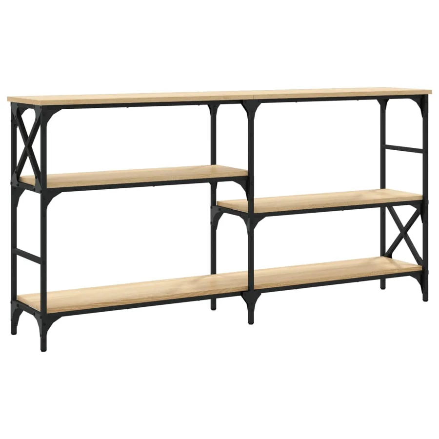 Table console chêne sonoma 150x29x76,5 cm bois d'ingénierie - 6