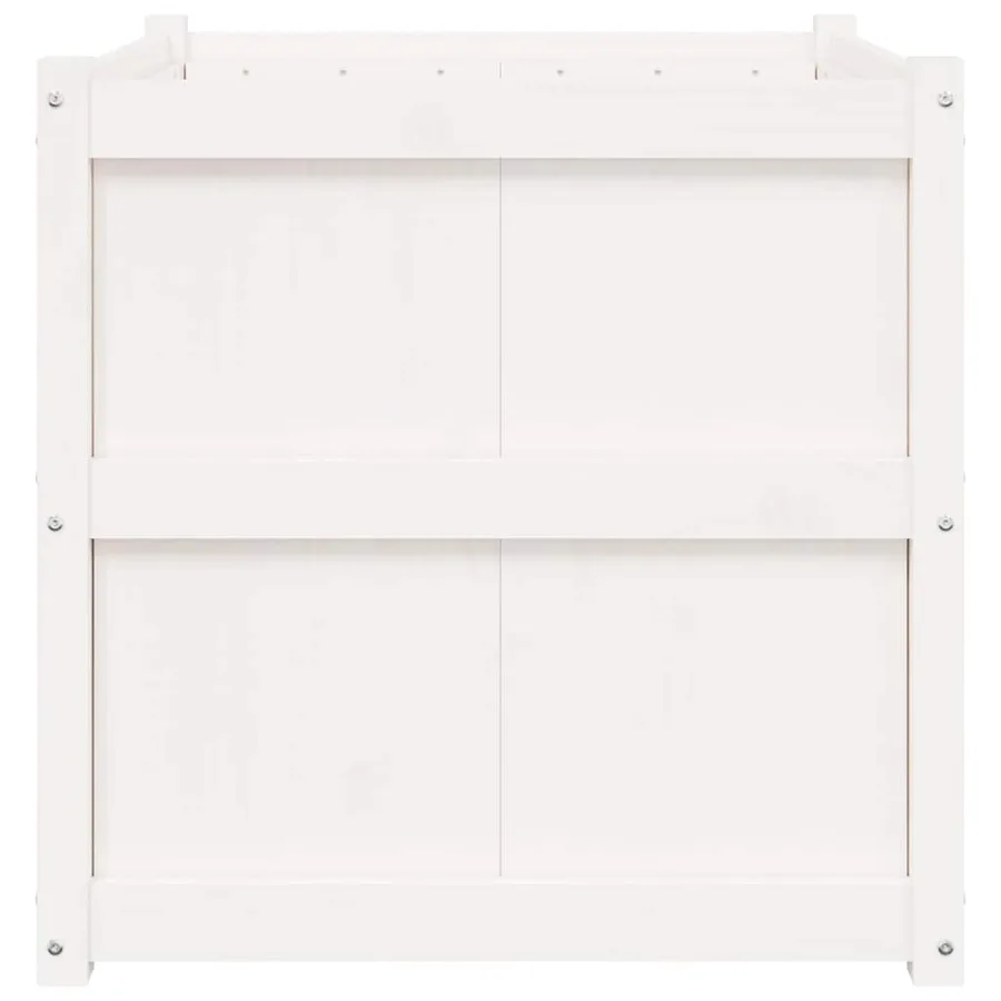 Jardinière blanc 70x70x70 cm bois de pin massif - 6