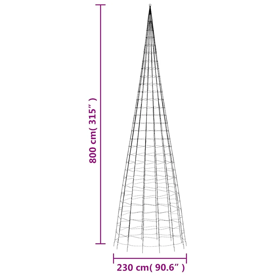 Sapin de Noël à LED 3000 LED blanc 800 cm - 11
