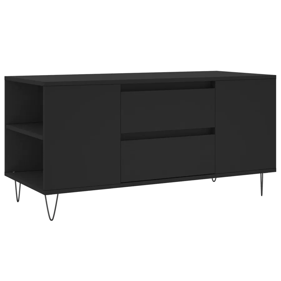 Table basse noir 102x44,5x50 cm bois d'ingénierie - 2