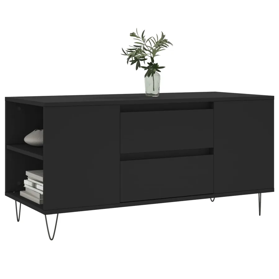 Table basse noir 102x44,5x50 cm bois d'ingénierie - 3