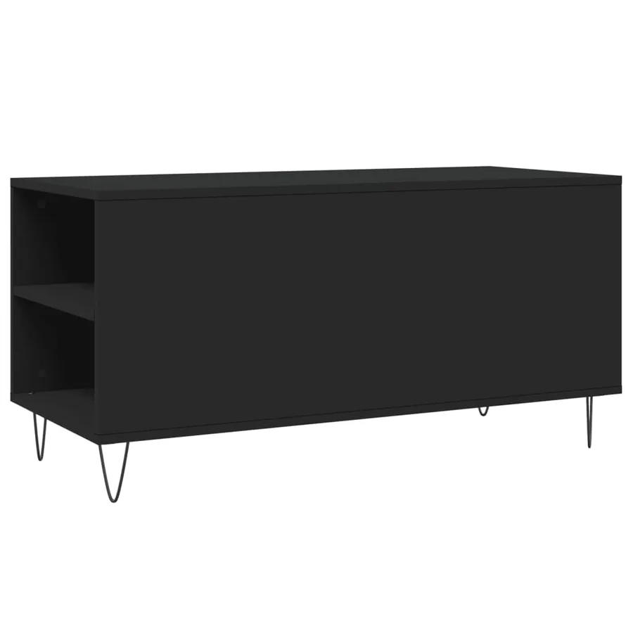 Table basse noir 102x44,5x50 cm bois d'ingénierie - 8