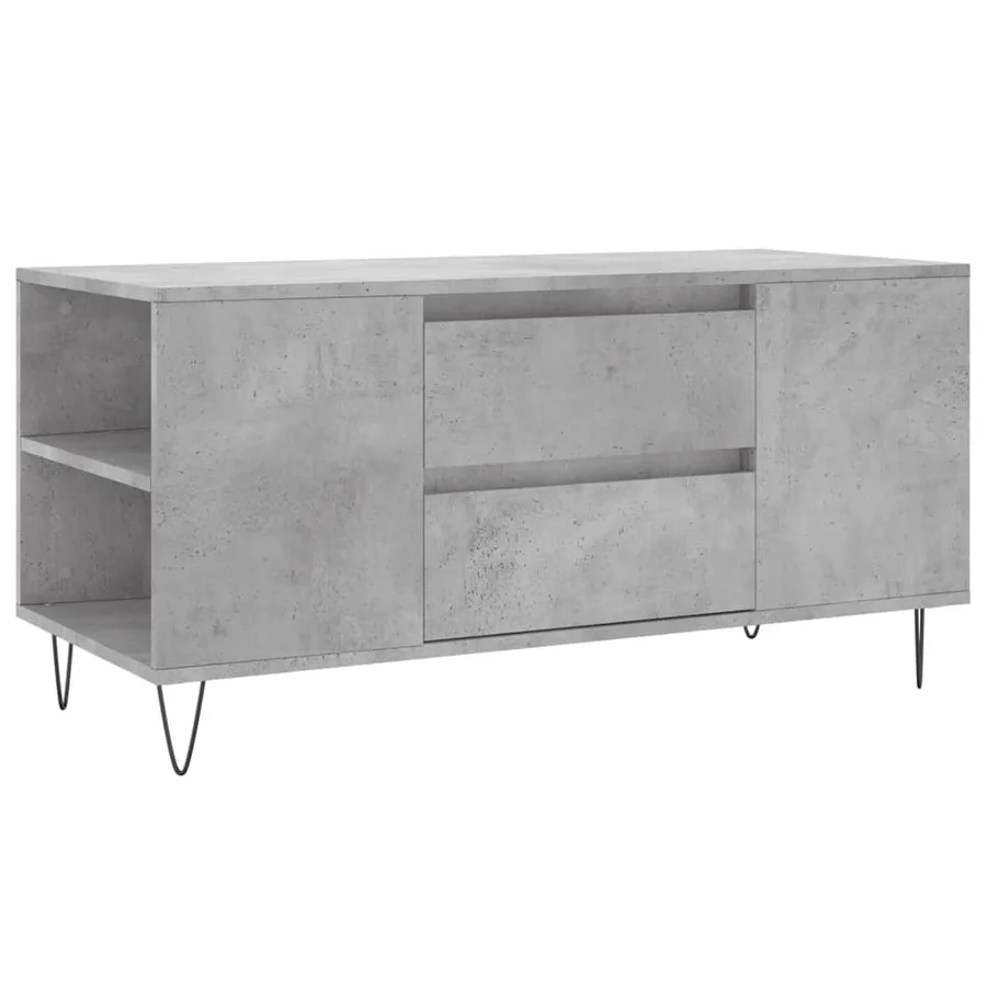 Table basse gris béton 102x44,5x50 cm bois d'ingénierie - 2