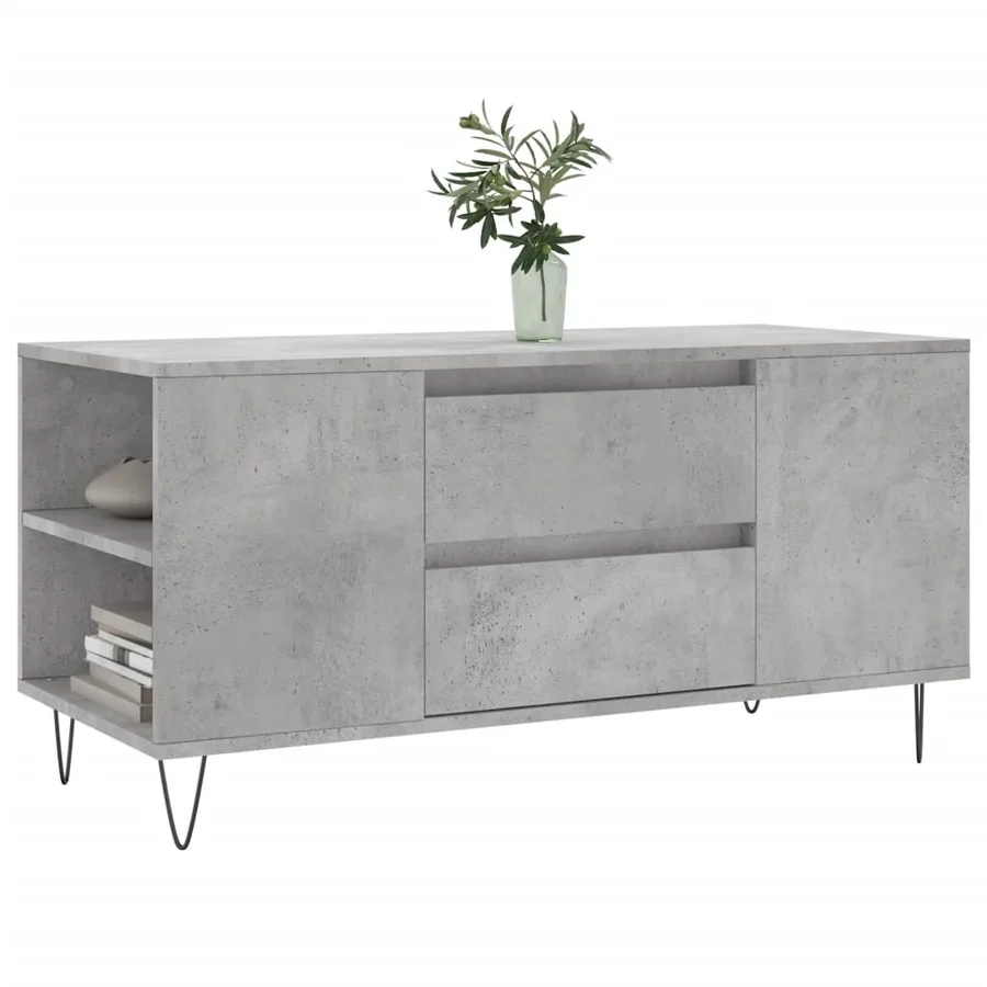 Table basse gris béton 102x44,5x50 cm bois d'ingénierie - 3