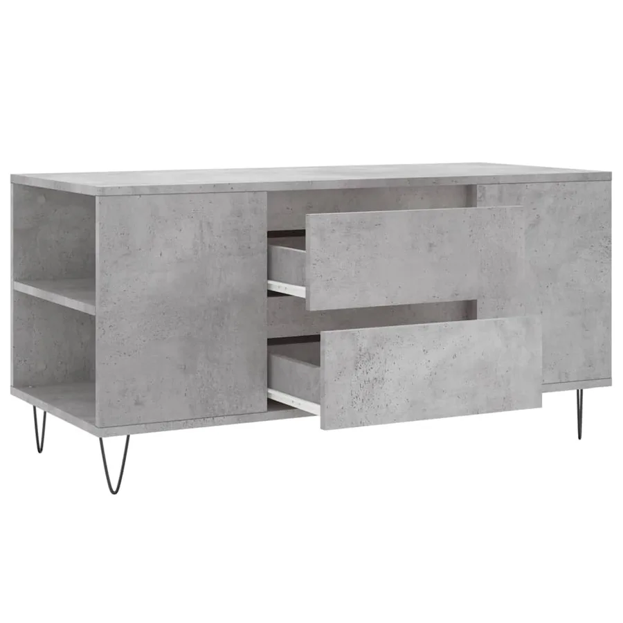 Table basse gris béton 102x44,5x50 cm bois d'ingénierie - 6