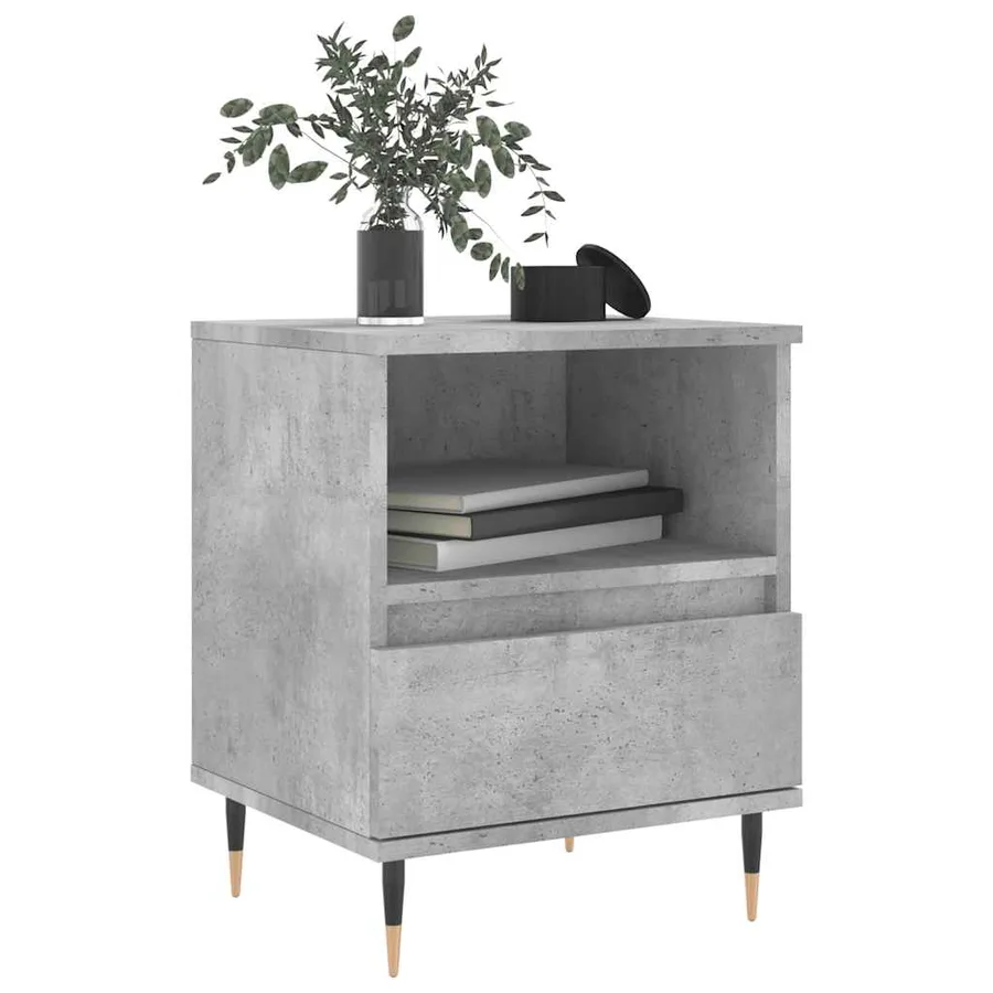 Tables de chevet 2 pcs gris béton 40x35x50 cm bois d’ingénierie - 3