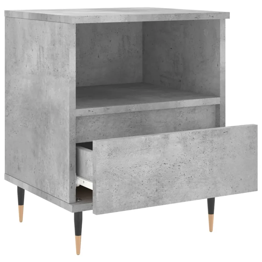 Tables de chevet 2 pcs gris béton 40x35x50 cm bois d’ingénierie - 6