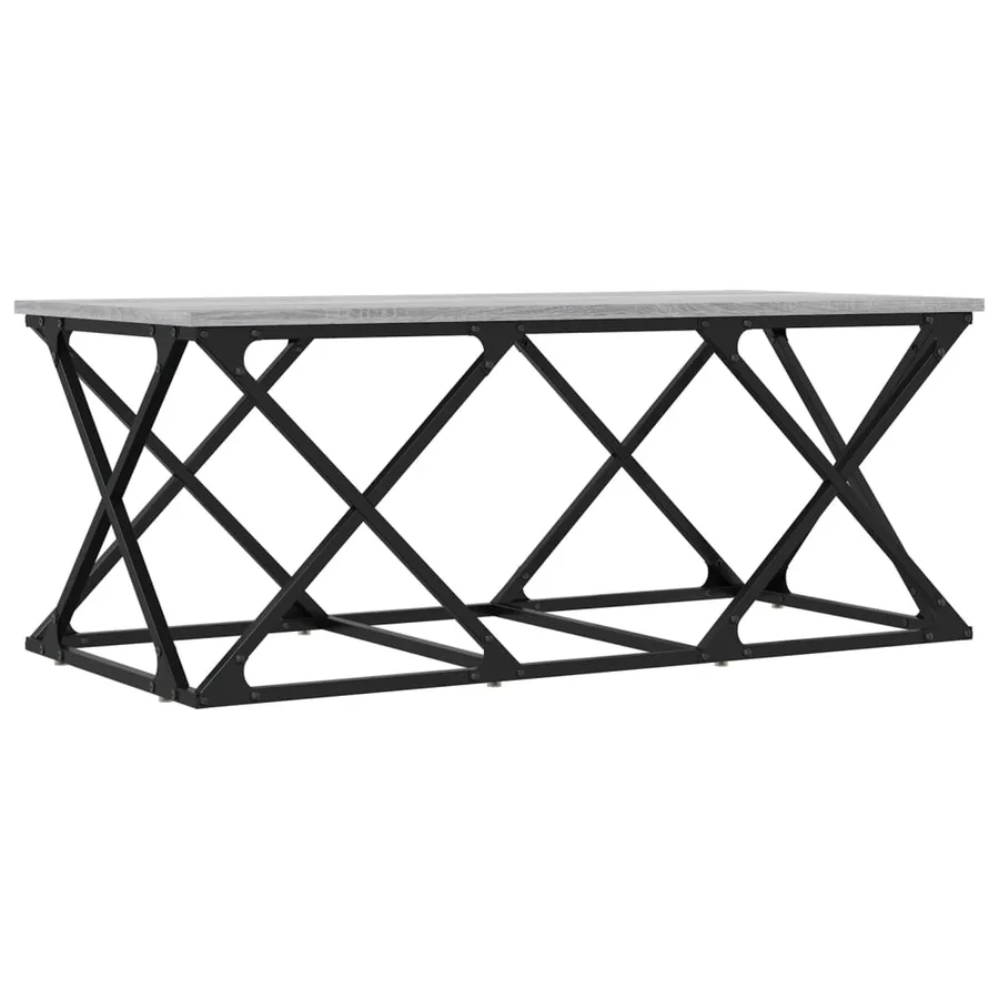 Table basse sonoma gris 100x49x40 cm bois d'ingénierie - 2