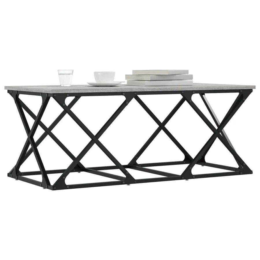 Table basse sonoma gris 100x49x40 cm bois d'ingénierie - 3