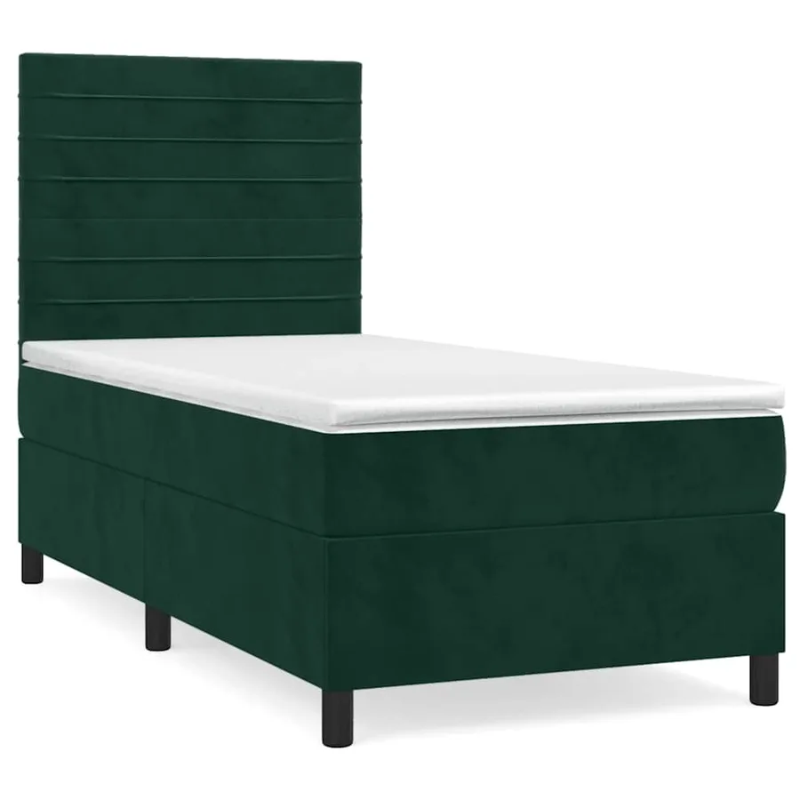 Sommier à lattes de lit et matelas Vert foncé 80x200 cm Velours - 2