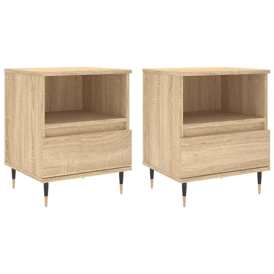 Tables de chevet 2 pcs chêne sonoma 40x35x50 cm bois ingénierie - 2