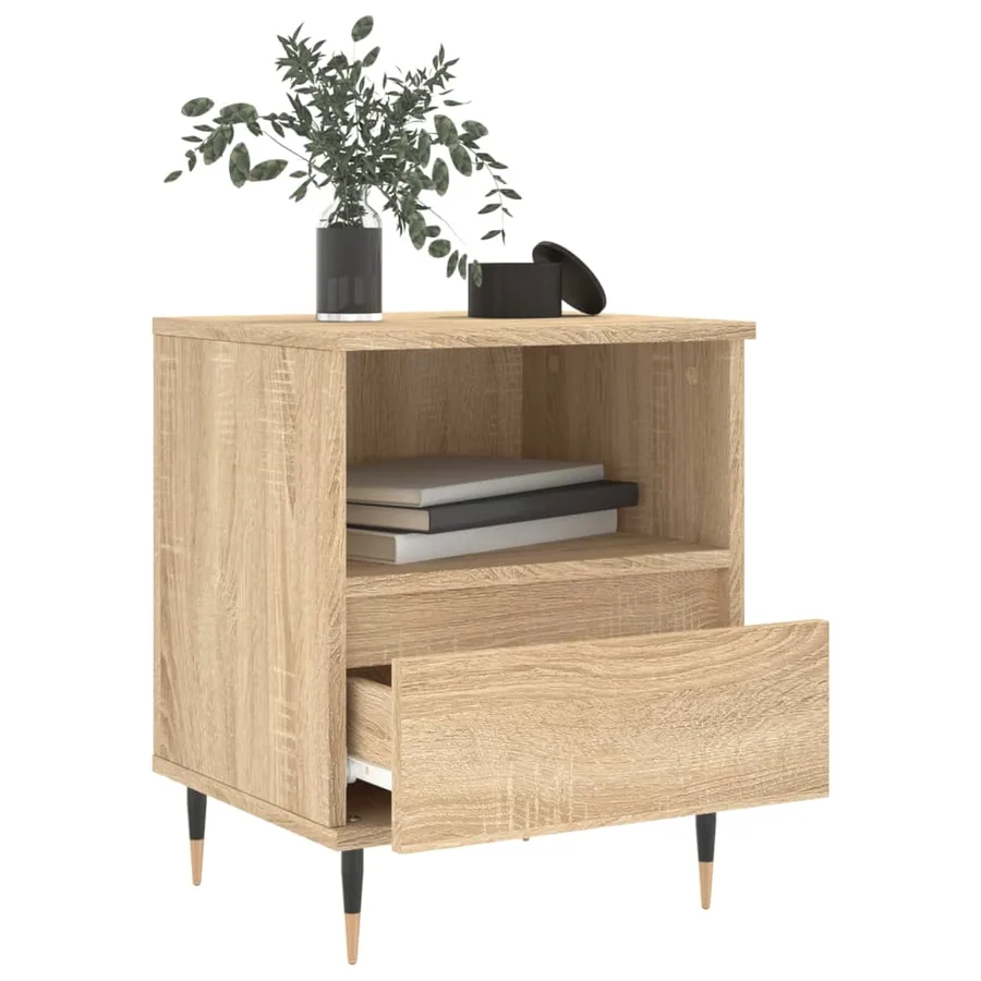 Tables de chevet 2 pcs chêne sonoma 40x35x50 cm bois ingénierie - 4