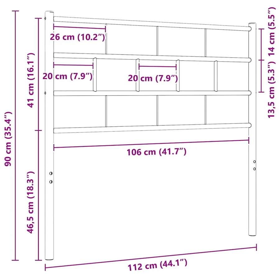 Tête de lit de remplacement métal blanc 100 cm - 6