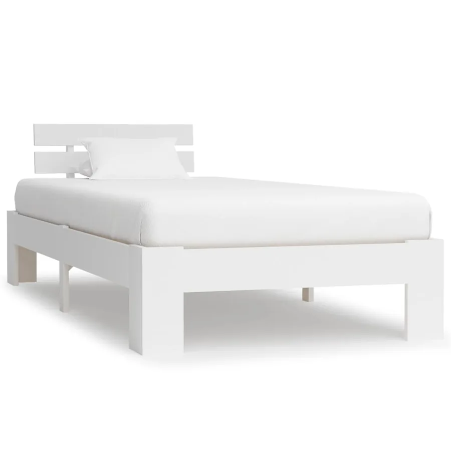 Cadre de lit sans matelas blanc bois de pin massif 90x200 cm
