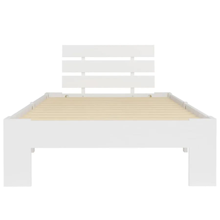 Cadre de lit sans matelas blanc bois de pin massif 90x200 cm - 3