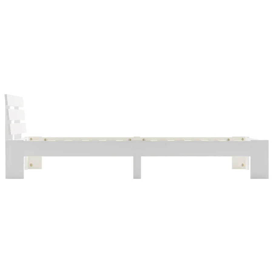 Cadre de lit sans matelas blanc bois de pin massif 90x200 cm - 4