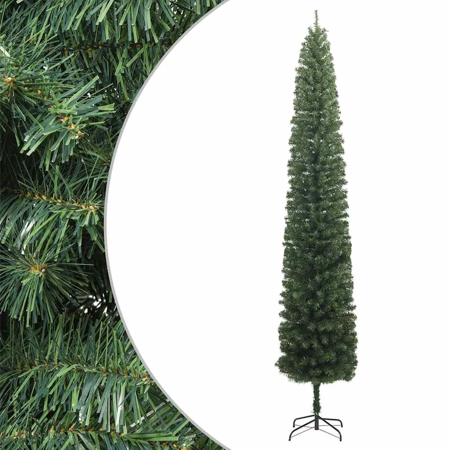 Sapin de Noël mince avec support 210 cm PVC