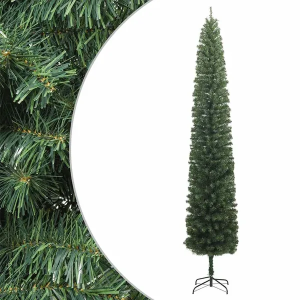 Sapin de Noël mince avec support 210 cm PVC