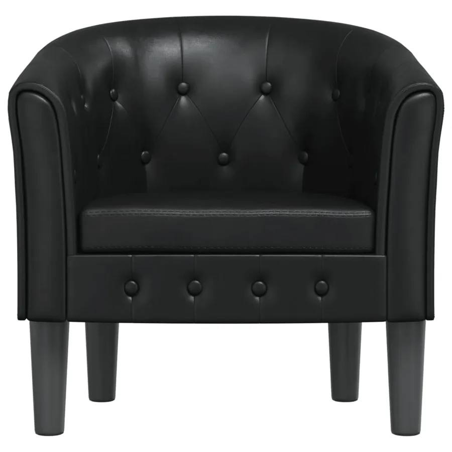 Chaise cabriolet noir similicuir - 3