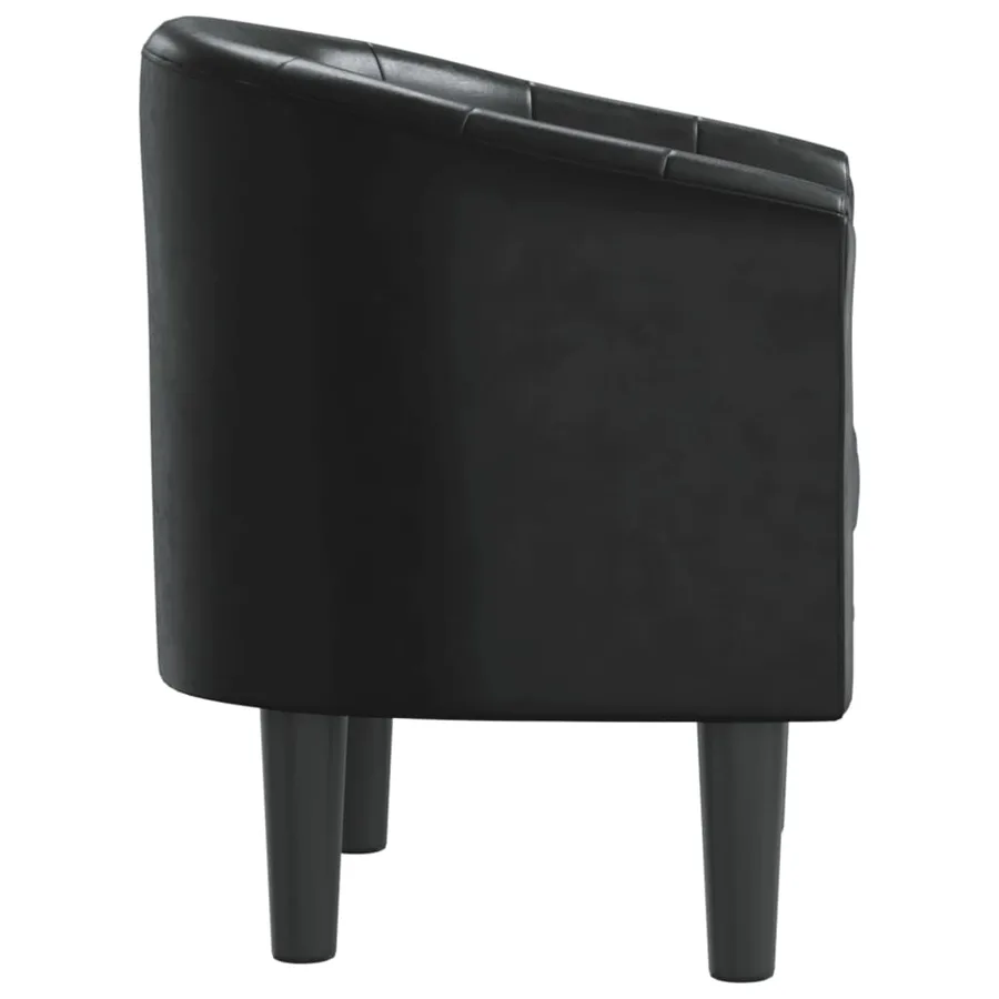 Chaise cabriolet noir similicuir - 4