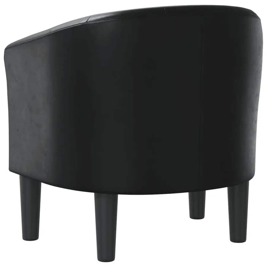 Chaise cabriolet noir similicuir - 5
