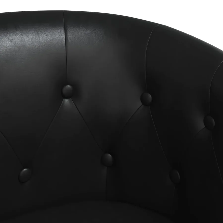 Chaise cabriolet noir similicuir - 6