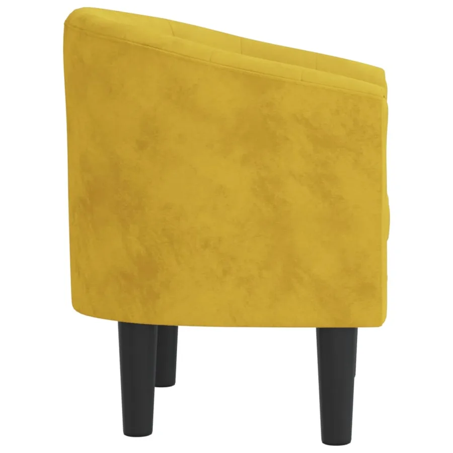 Fauteuil jaune velours - 4