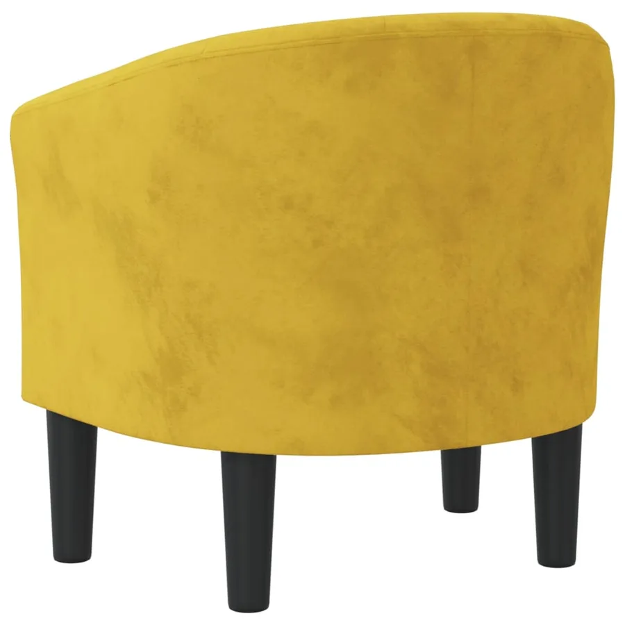 Fauteuil jaune velours - 5