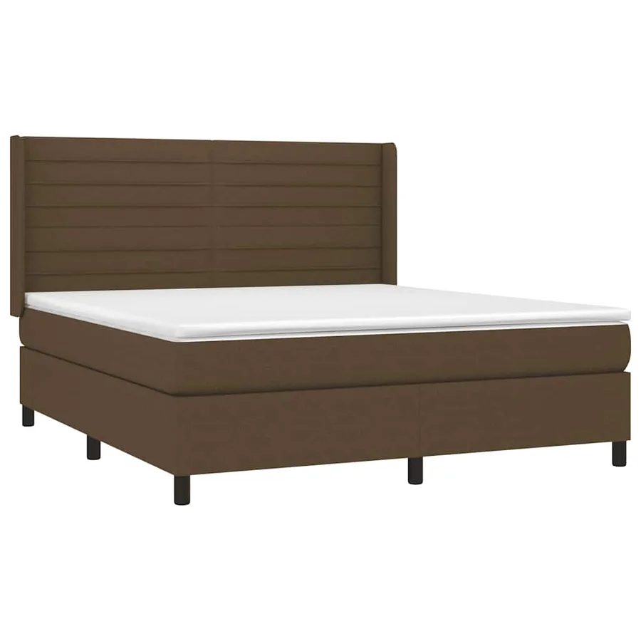 Sommier à lattes de lit matelas et LED Marron foncé 180x200cm - 4