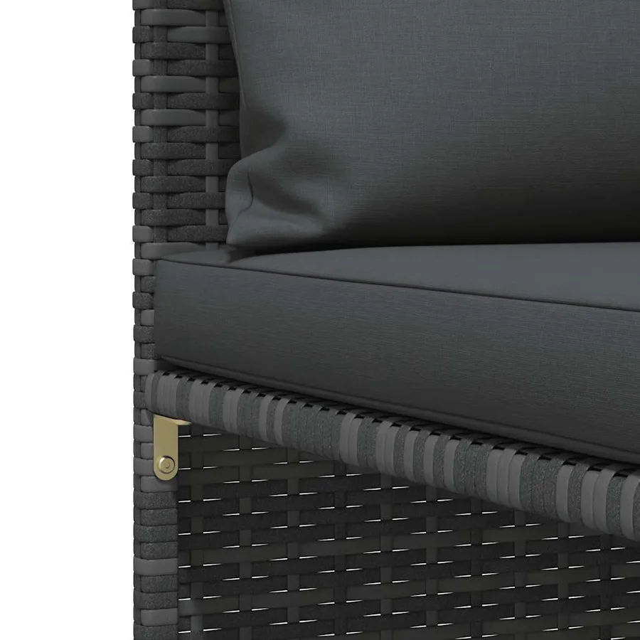 Salon de jardin 4 pcs avec coussins Résine tressée Gris - 7