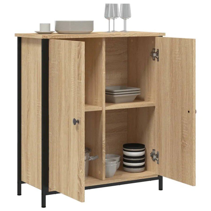 Buffet chêne sonoma 70x30x80 cm bois d'ingénierie - 4