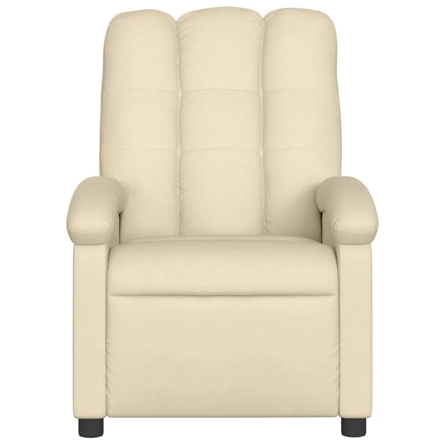 Fauteuil inclinable en tissu crème - 3