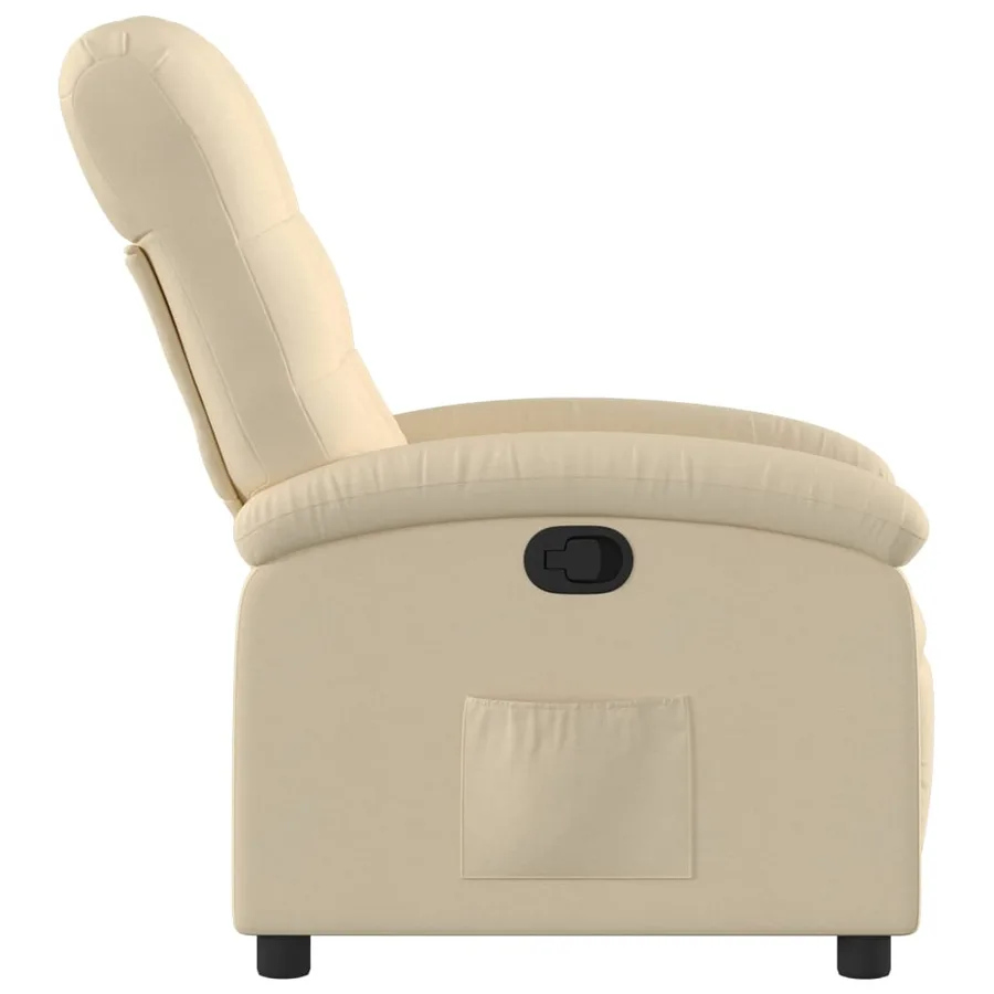 Fauteuil inclinable en tissu crème - 4