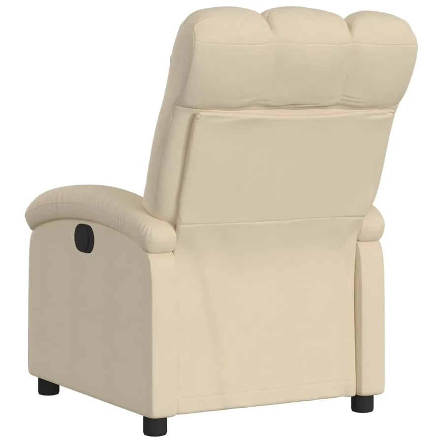 Fauteuil inclinable en tissu crème - 5