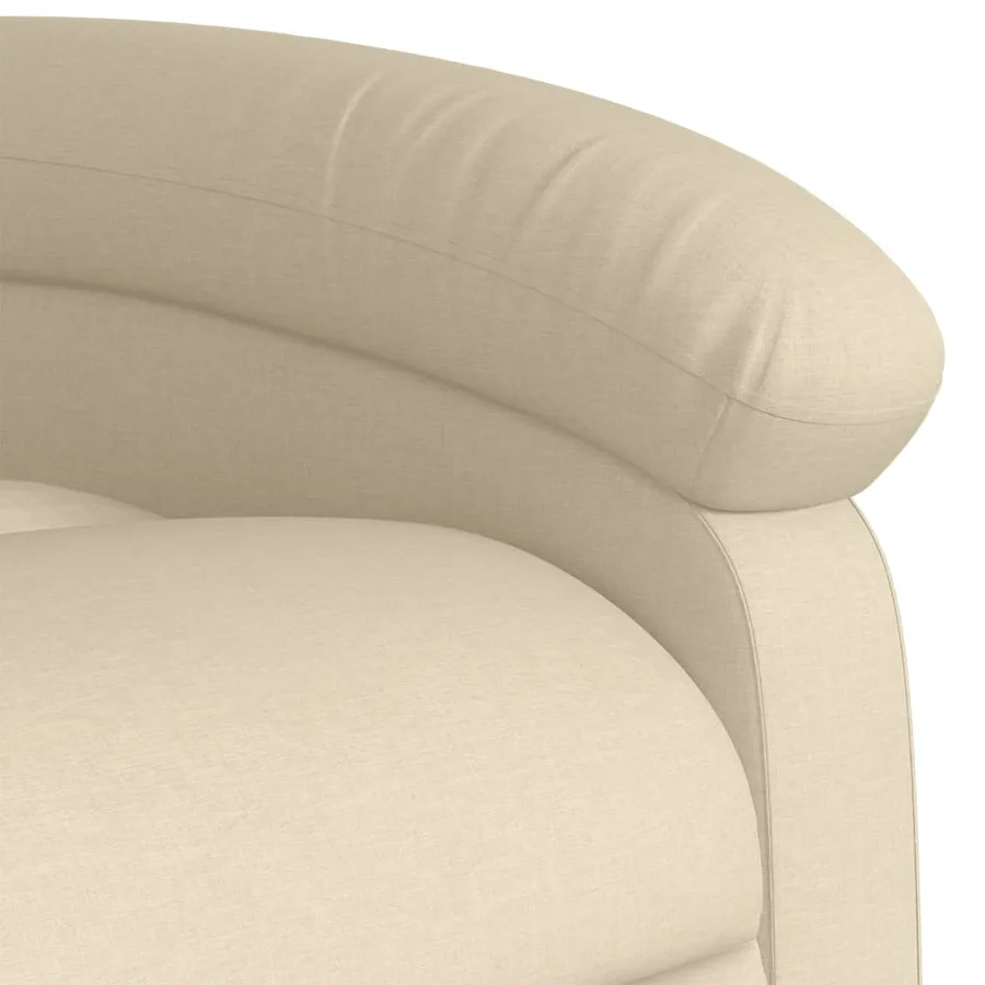 Fauteuil inclinable en tissu crème - 8