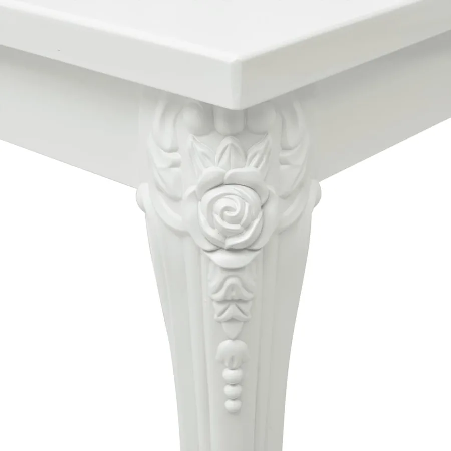 Table basse blanc brillant 100x50x42 cm bois d'ingénierie - 4