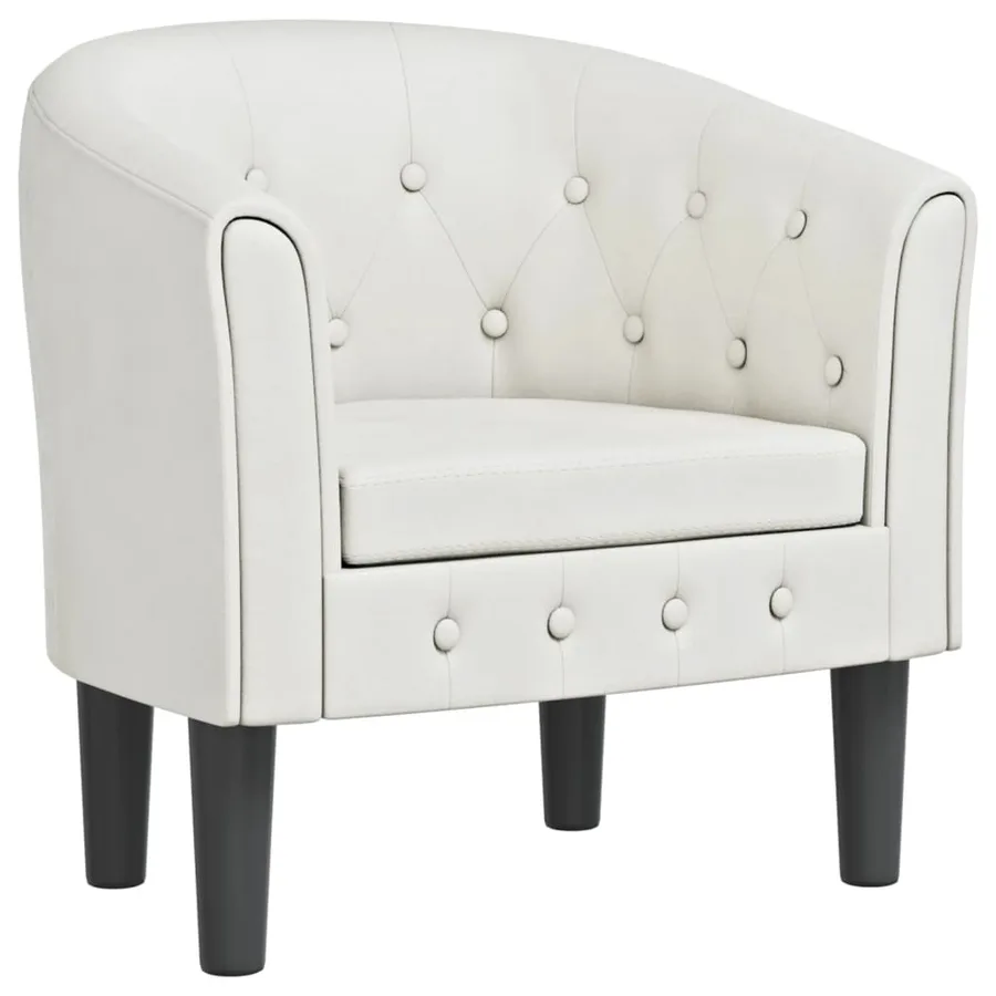Chaise cabriolet blanc similicuir - 2