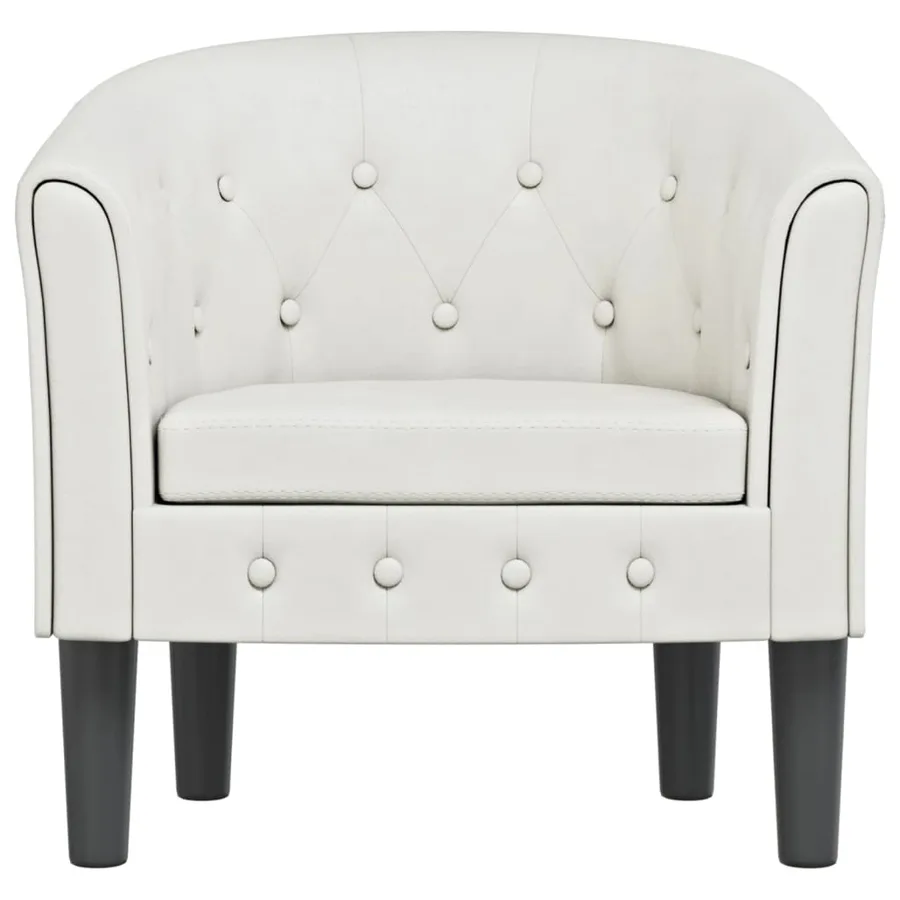 Chaise cabriolet blanc similicuir - 3