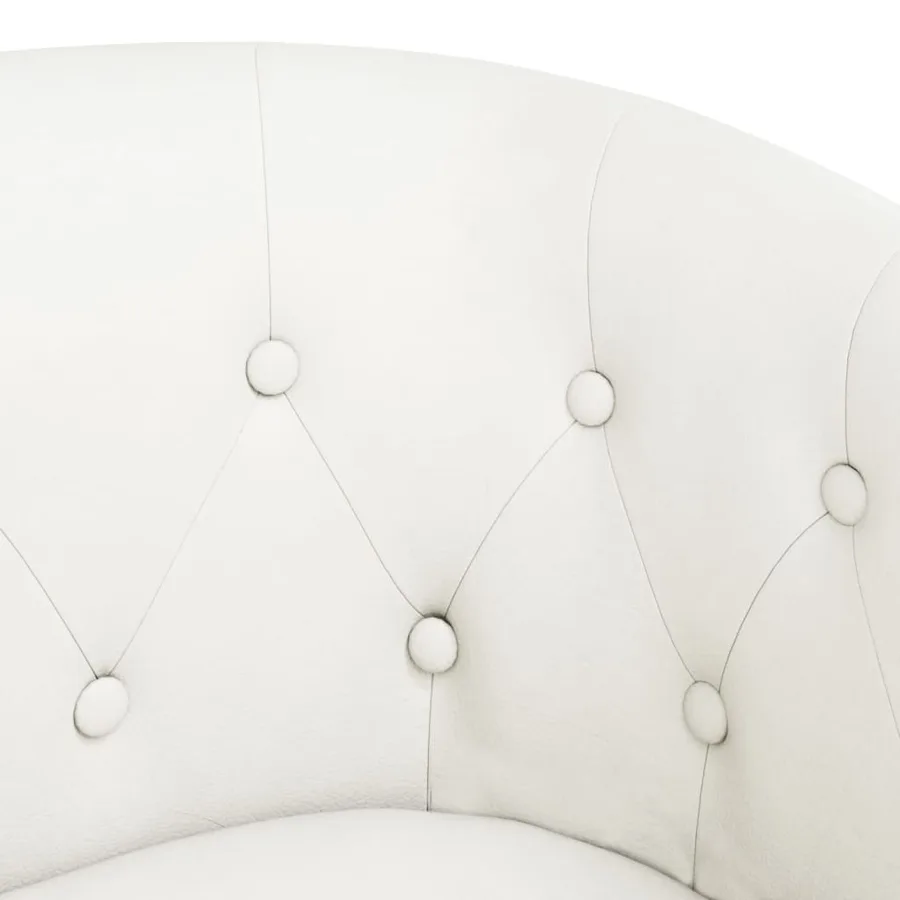 Chaise cabriolet blanc similicuir - 6