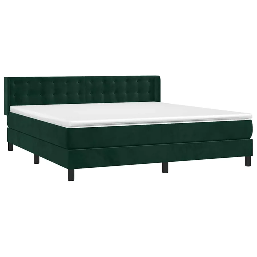 Sommier à lattes de lit et matelas Vert foncé 180x200cm Velours - 3