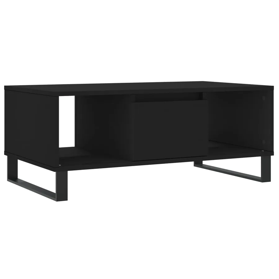 Table basse Noir 90x50x36,5 cm Bois d'ingénierie - 2