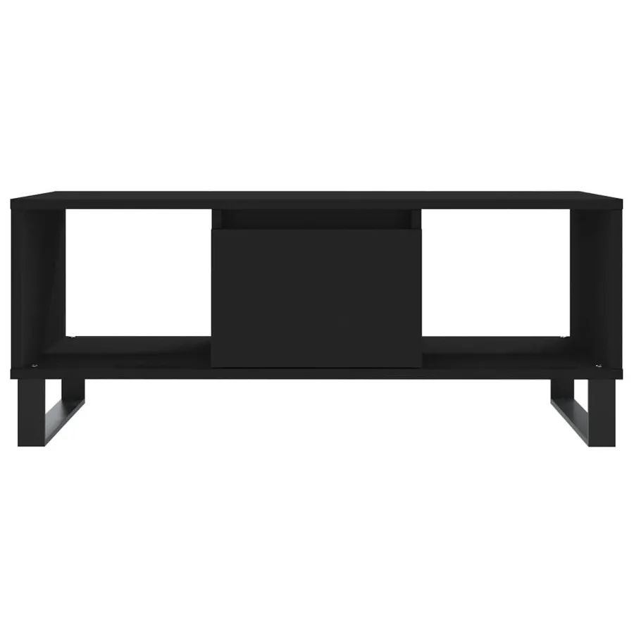 Table basse Noir 90x50x36,5 cm Bois d'ingénierie - 5
