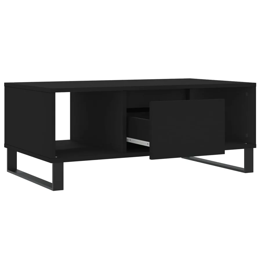 Table basse Noir 90x50x36,5 cm Bois d'ingénierie - 6