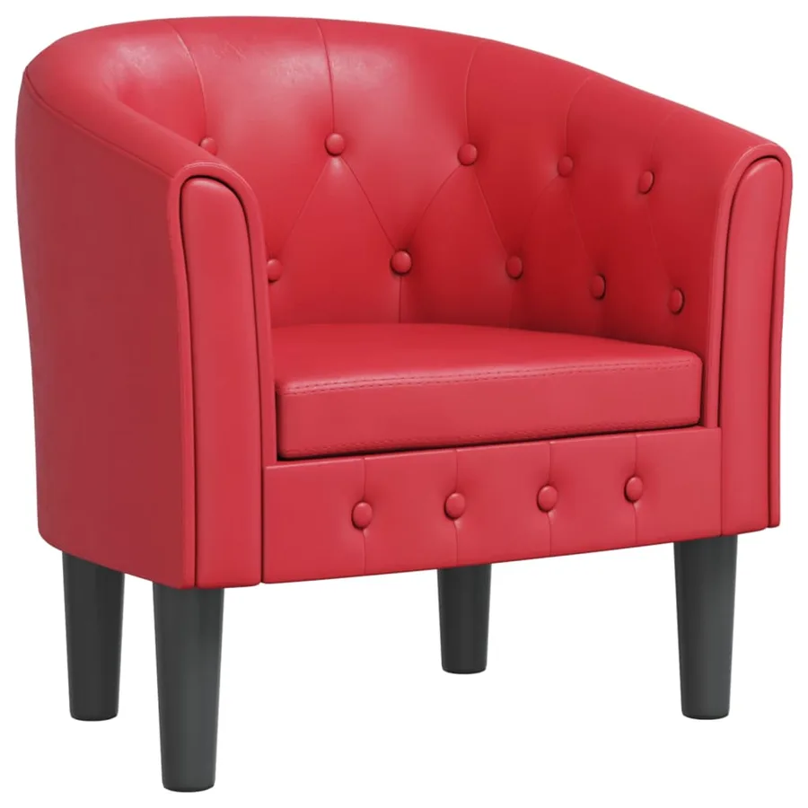 Chaise cabriolet rouge similicuir - 2